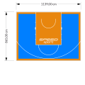 99M2/865X1139CM BŁĘKITNO-POMARAŃCZOWE BOISKO DO KOSZYKÓWKI SPEEDSPORT HEXA POWER PRO