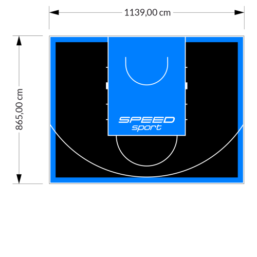 99M2/865X1139CM CZARNO-BŁĘKITNE BOISKO DO KOSZYKÓWKI SPEEDSPORT HEXA POWER PRO