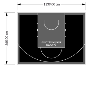 99M2/865X1139CM CZARNO-GRAFITOWE BOISKO DO KOSZYKÓWKI SPEEDSPORT HEXA POWER PRO