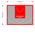 99M2/865X1139CM SZARO-CZERWONE BOISKO DO KOSZYKÓWKI SPEEDSPORT HEXA POWER PRO