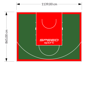 99M2/865X1139CM ZIELONO-CZERWONE BOISKO DO KOSZYKÓWKI SPEEDSPORT HEXA POWER PRO