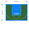 99M2/865X1139CM ZIELONO-BŁĘKITNE BOISKO DO KOSZYKÓWKI SPEEDSPORT HEXA POWER PRO