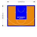 99M2/865X1139CM POMARAŃCZOWO-NIEBIESKIE BOISKO DO KOSZYKÓWKI SPEEDSPORT HEXA POWER PRO