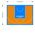 99M2/865X1139CM POMARAŃCZOWO-BŁĘKITNE BOISKO DO KOSZYKÓWKI SPEEDSPORT HEXA POWER PRO