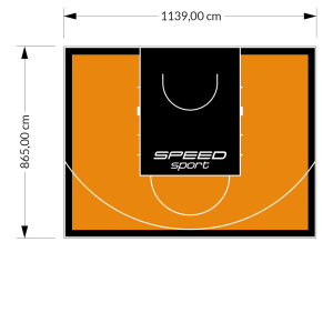 99M2/865X1139CM POMARAŃCZOWO-CZARNE BOISKO DO KOSZYKÓWKI SPEEDSPORT HEXA POWER PRO