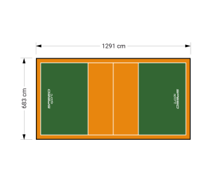 88M2/1291X683CM ZIELONO-POMARAŃCZOWE BOISKO DO SIATKÓWKI SPEEDSPORT HEXA POWER PRO