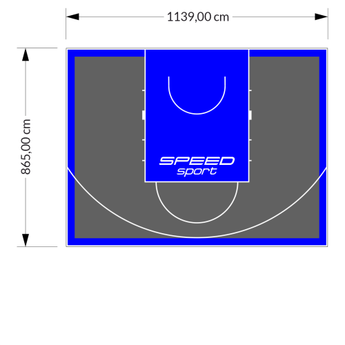 99M2/865X1139CM GRAFITOWO-NIEBIESKIE BOISKO DO KOSZYKÓWKI SPEEDSPORT HEXA POWER PRO