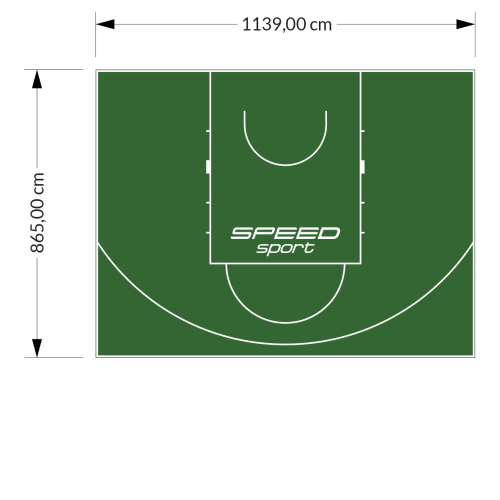 99M2/865X1139CM ZIELONE BOISKO DO KOSZYKÓWKI SPEEDSPORT HEXA POWER PRO