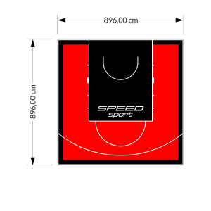 80M2/896X896CM CZERWONO-CZARNE BOISKO DO KOSZYKÓWKI SPEEDSPORT HEXA POWER PRO