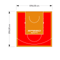 80M2/896X896CM CZERWONO-POMARAŃCZOWE BOISKO DO KOSZYKÓWKI SPEEDSPORT HEXA POWER PRO