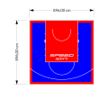 80M2/896X896CM NIEBIESKO-CZERWONE BOISKO DO KOSZYKÓWKI SPEEDSPORT HEXA POWER PRO