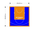 80M2/896X896CM NIEBIESKO-POMARAŃCZOWE BOISKO DO KOSZYKÓWKI SPEEDSPORT HEXA POWER PRO