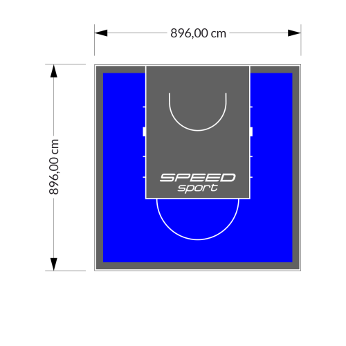 80M2/896X896CM NIEBIESKO-GRAFITOWE BOISKO DO KOSZYKÓWKI SPEEDSPORT HEXA POWER PRO