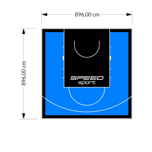 80M2/896X896CM BŁĘKITNO-CZARNE BOISKO DO KOSZYKÓWKI SPEEDSPORT HEXA POWER PRO