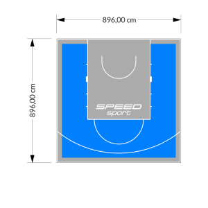 80M2/896X896CM BŁĘKITNO-SZARE BOISKO DO KOSZYKÓWKI SPEEDSPORT HEXA POWER PRO