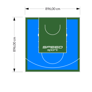 80M2/896X896CM BŁĘKITNO-ZIELONE BOISKO DO KOSZYKÓWKI SPEEDSPORT HEXA POWER PRO