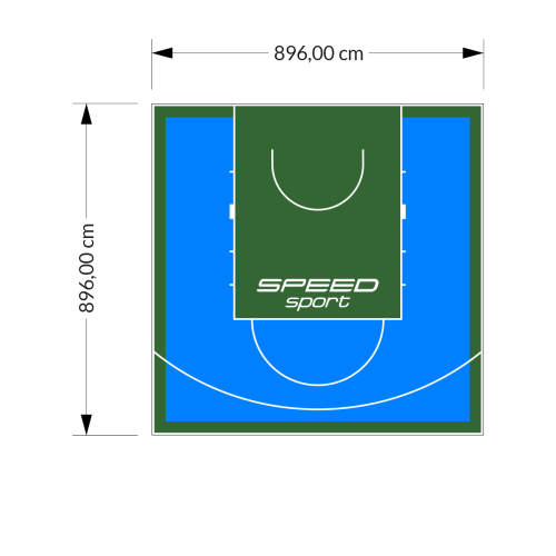 80M2/896X896CM BŁĘKITNO-ZIELONE BOISKO DO KOSZYKÓWKI SPEEDSPORT HEXA POWER PRO