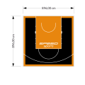 80M2/896X896CM CZARNO-POMARAŃCZOWE BOISKO DO KOSZYKÓWKI SPEEDSPORT HEXA POWER PRO