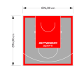 80M2/896X896CM SZARO-CZERWONE BOISKO DO KOSZYKÓWKI SPEEDSPORT HEXA POWER PRO
