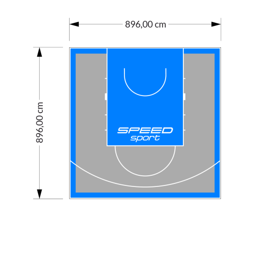 80M2/896X896CM SZARO-BŁĘKITNE BOISKO DO KOSZYKÓWKI SPEEDSPORT HEXA POWER PRO