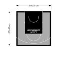 80M2/896X896CM SZARO-CZARNE BOISKO DO KOSZYKÓWKI SPEEDSPORT HEXA POWER PRO