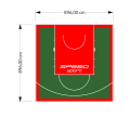 80M2/896X896CM ZIELONO-CZERWONE BOISKO DO KOSZYKÓWKI SPEEDSPORT HEXA POWER PRO