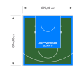 80M2/896X896CM ZIELONO-BŁĘKITNE BOISKO DO KOSZYKÓWKI SPEEDSPORT HEXA POWER PRO