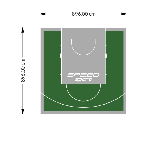 80M2/896X896CM ZIELONO-SZARE BOISKO DO KOSZYKÓWKI SPEEDSPORT HEXA POWER PRO
