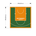 80M2/896X896CM ZIELONO-POMARAŃCZOWE BOISKO DO KOSZYKÓWKI SPEEDSPORT HEXA POWER PRO