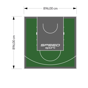 80M2/896X896CM ZIELONO-GRAFITOWE BOISKO DO KOSZYKÓWKI SPEEDSPORT HEXA POWER PRO