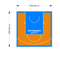 80M2/896X896CM POMARAŃCZOWO-BŁĘKITNE BOISKO DO KOSZYKÓWKI SPEEDSPORT HEXA POWER PRO