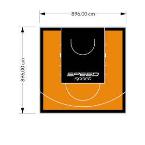 80M2/896X896CM POMARAŃCZOWO-CZARNE BOISKO DO KOSZYKÓWKI SPEEDSPORT HEXA POWER PRO