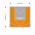 80M2/896X896CM POMARAŃCZOWO-SZARE BOISKO DO KOSZYKÓWKI SPEEDSPORT HEXA POWER PRO