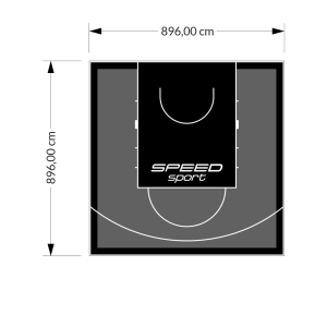 80M2/896X896CM GRAFITOWO-CZARNE BOISKO DO KOSZYKÓWKI SPEEDSPORT HEXA POWER PRO