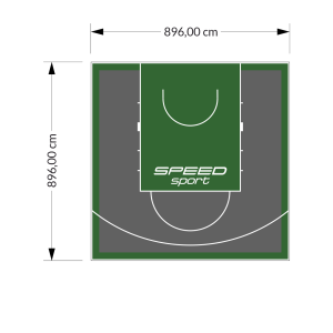 80M2/896X896CM GRAFITOWO-ZIELONE BOISKO DO KOSZYKÓWKI SPEEDSPORT HEXA POWER PRO