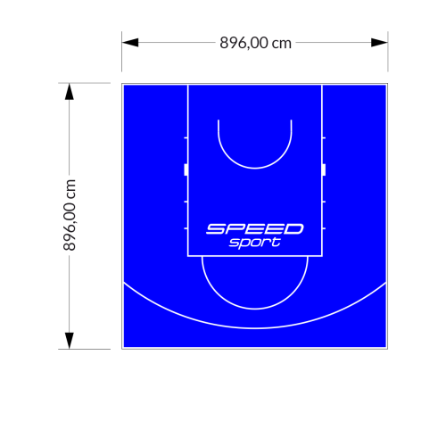 80M2/896X896CM NIEBIESKIE BOISKO DO KOSZYKÓWKI SPEEDSPORT HEXA POWER PRO