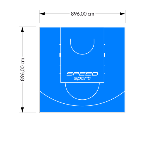 80M2/896X896CM BŁĘKITNE BOISKO DO KOSZYKÓWKI SPEEDSPORT HEXA POWER PRO