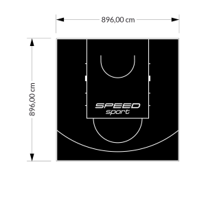 80M2/896X896CM CZARNE BOISKO DO KOSZYKÓWKI SPEEDSPORT HEXA POWER PRO