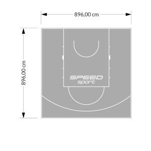 80M2/896X896CM SZARE BOISKO DO KOSZYKÓWKI SPEEDSPORT HEXA POWER PRO