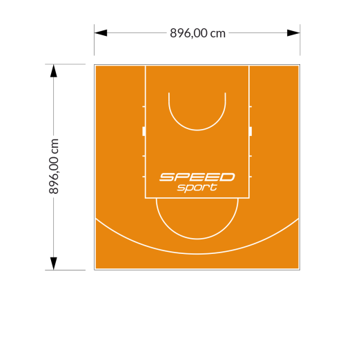 80M2/896X896CM POMARAŃCZOWE BOISKO DO KOSZYKÓWKI SPEEDSPORT HEXA POWER PRO
