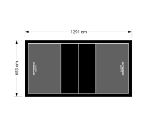 88M2/1291X683CM GRAFITOWO-CZARNE BOISKO DO SIATKÓWKI SPEEDSPORT HEXA POWER PRO