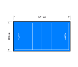88M2/1291X683CM BŁĘKITNE BOISKO DO SIATKÓWKI SPEEDSPORT HEXA POWER PRO