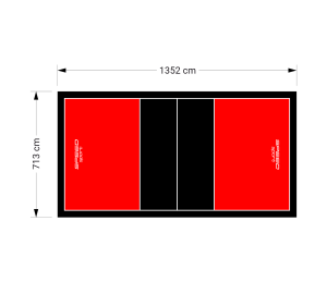 96M2/1352X713CM CZERWONO-CZARNE BOISKO DO SIATKÓWKI SPEEDSPORT HEXA POWER PRO