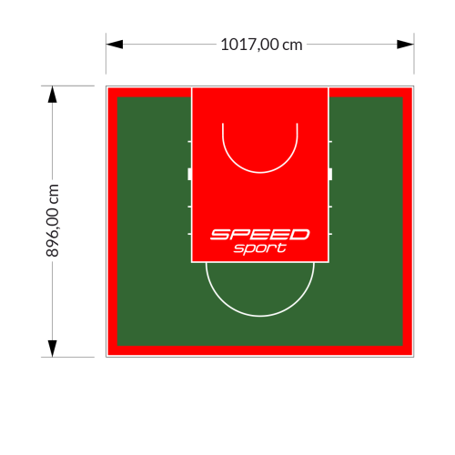 91M2/896X1017CM ZIELONO-CZERWONE BOISKO DO KOSZYKÓWKI SPEEDSPORT HEXA POWER PRO