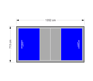 96M2/1352X713CM NIEBIESKO-SZARE BOISKO DO SIATKÓWKI SPEEDSPORT HEXA POWER PRO