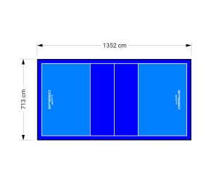 96M2/1352X713CM BŁĘKITNO-NIEBIESKIE BOISKO DO SIATKÓWKI SPEEDSPORT HEXA POWER PRO