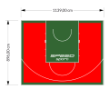102M2/896X1139CM CZERWONO-ZIELONE BOISKO DO KOSZYKÓWKI SPEEDSPORT HEXA POWER PRO