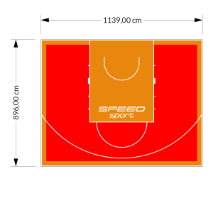 102M2/896X1139CM CZERWONO-POMARAŃCZOWE BOISKO DO KOSZYKÓWKI SPEEDSPORT HEXA POWER PRO