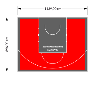 102M2/896X1139CM CZERWONO-GRAFITOWE BOISKO DO KOSZYKÓWKI SPEEDSPORT HEXA POWER PRO