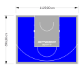 102M2/896X1139CM NIEBIESKO-SZARE BOISKO DO KOSZYKÓWKI SPEEDSPORT HEXA POWER PRO